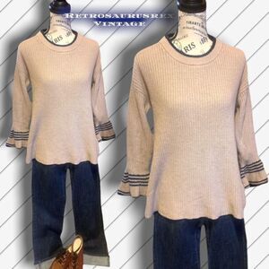 TOMMY hilfiger Y2K preppy oversized bell sleeve sweater, large